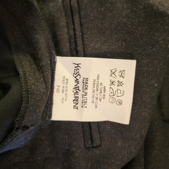 Yves Saint Laurent Rive Gauche Wool Trousers - Dark Charcoal - Picture 4 of 4